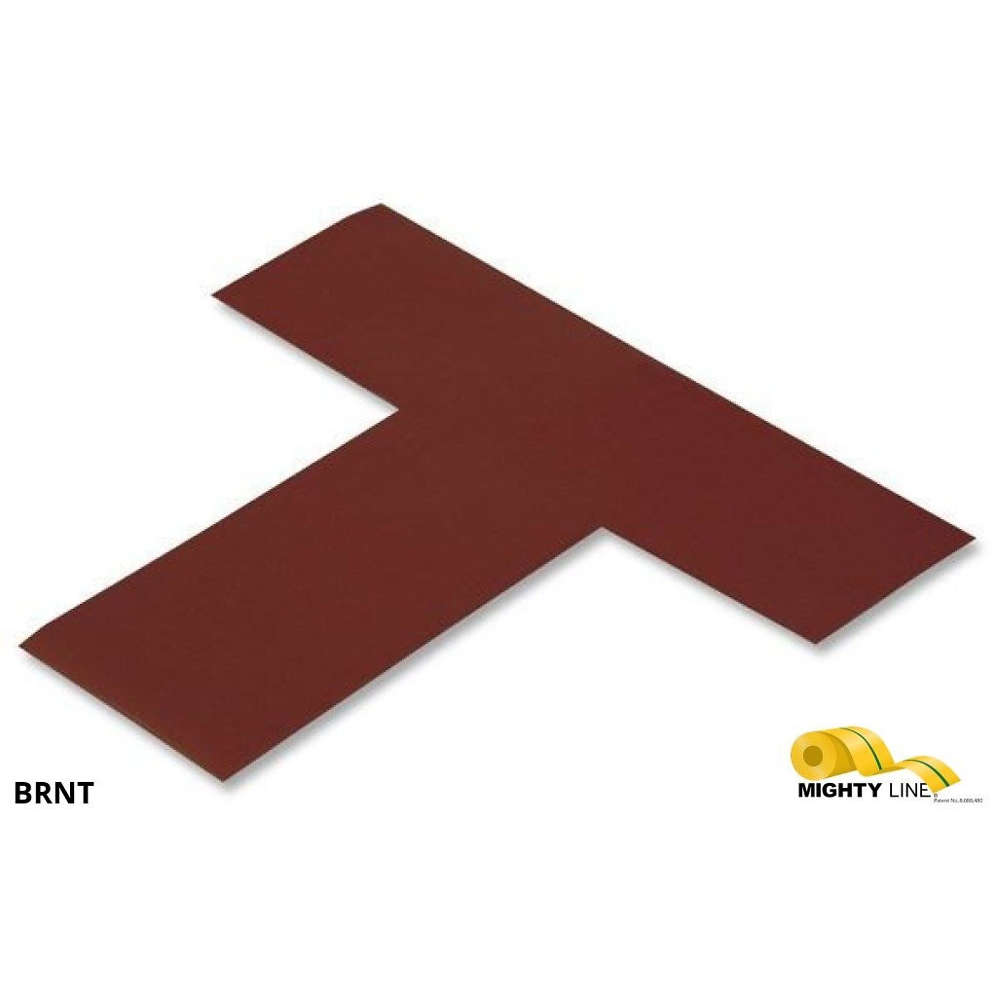 Mighty Line Solid Brown Floor Tape T's — 2in. Wide, 6in. x 6in. x 2in., 50 Mil, Pack of 100, Model# BRNT
